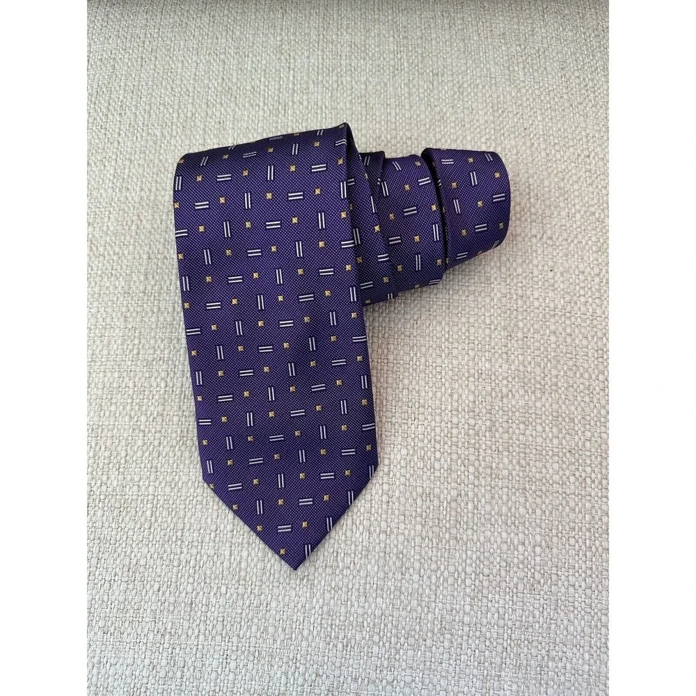 Grant Thomas Men's Tie‎ - 100% Silk - Purple Squares - 60